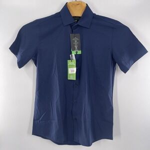 NWT TOM BAINE Men's Slim‎ Fit Short Sleeve Performance Button Down Dress Shirt